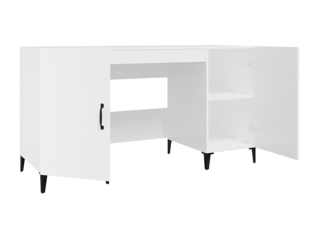 Bureau table poste de bois blanc 140x50x75 cm 02 0023541 IJKS88041