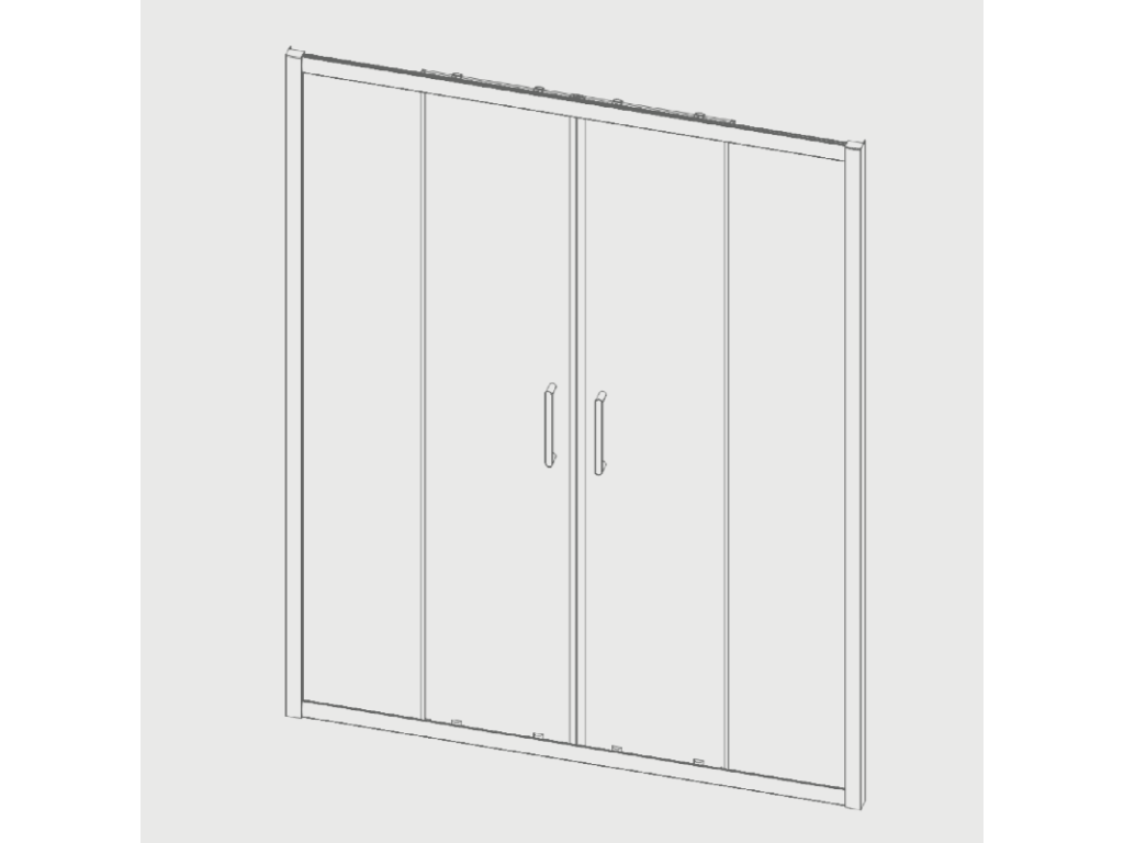 Paroi de douche 2 verres fixes 2 portes coulissantes Boislis 170 cm Sans paroi latérale EUVL39595