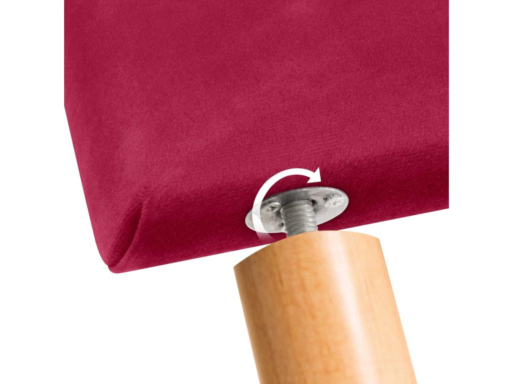 Mobenze Tête de Lit Mobenze Lisse avec Boutons 145x115 avec Pieds de Lit 120/135/140 - Rouge RDFM21682