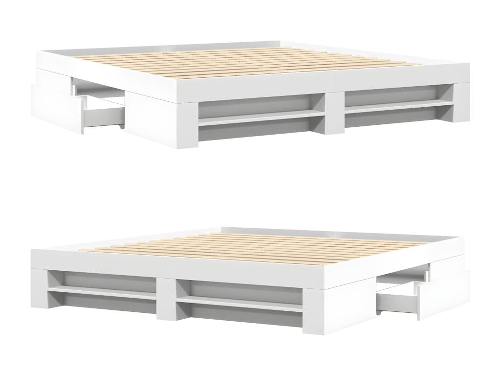 Cadre de lit blanc 180x200 cm Mobenze d'ingénierie IATK24201