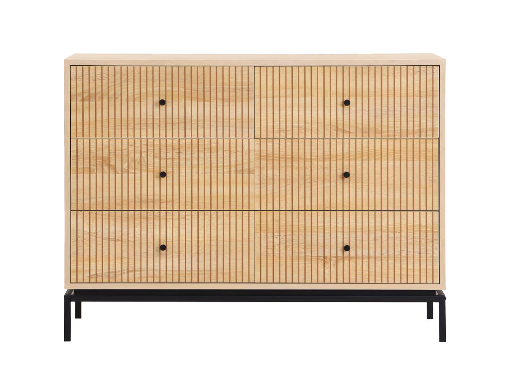 Commode 6 tiroirs effet Mobenze 120 cm - Mobenze NMJH31754
