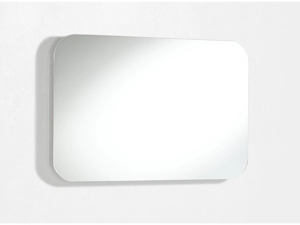 Ensemble meuble de salle de bain 3 tiroirs laqué blanc et bleu gris et miroir lumineux Boislis L 60cm THCR11758