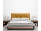 Luxameub Tête de Lit Velours Lisse avec Boutons 135x105 avec Pieds de Lit 120/135/140 - Moutarde HLER63479