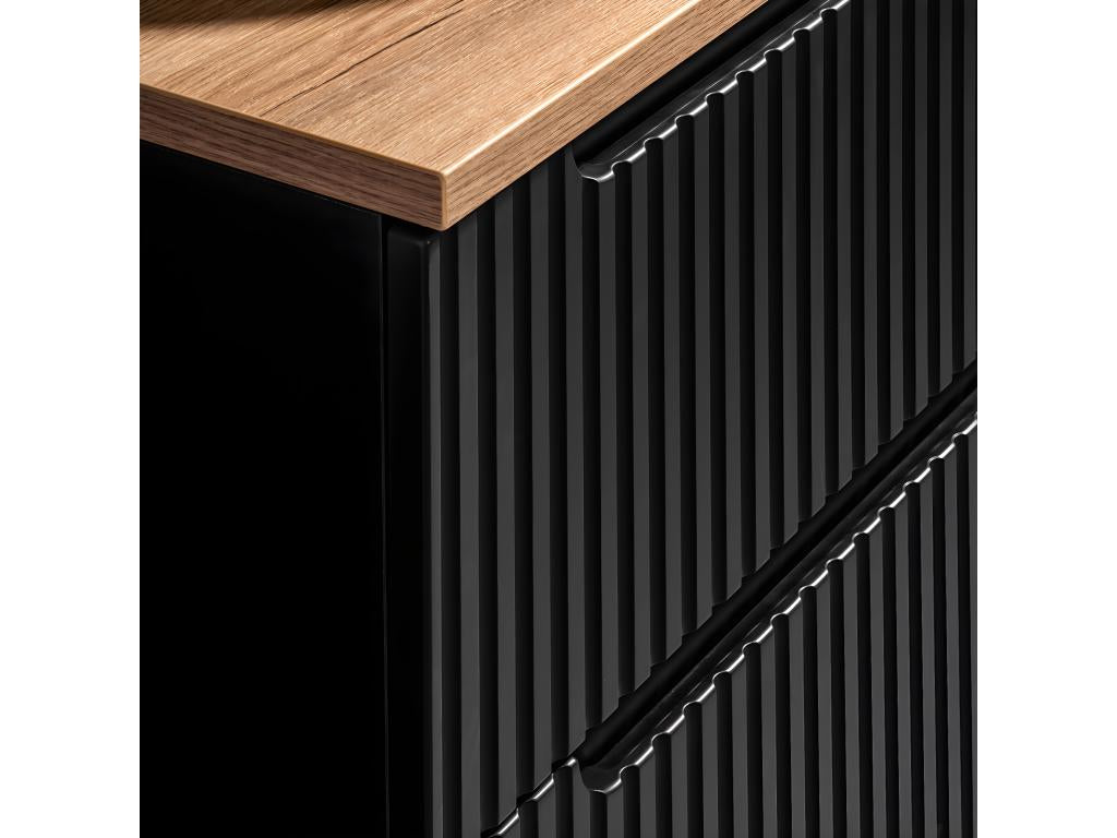 Meuble sous-vasque 50cm 2 tiroirs plan de toilette Mobenze Noir et Mobenze KTFT97370