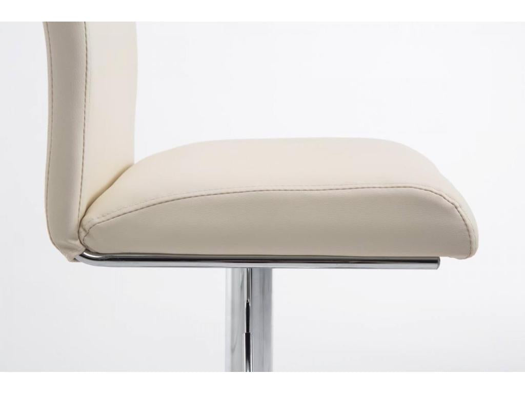 Lot de 2 Tabouret de bar - Similicuir / Noir - Crème - Köln WXZB43740