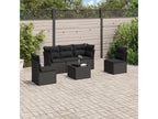 Salon de jardin 6 pcs avec coussins noir résine tressée DOIW21176