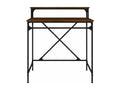 Bureau chêne marron 80x50x90 cm bois d'ingénierie et fer LDLQ61482