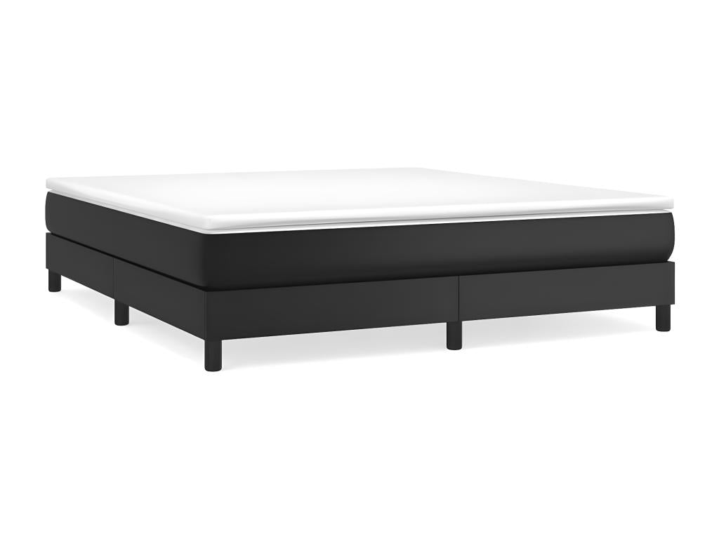 Sommier à Luxameub de lit avec matelas Noir 180x200 Similicuir MWEX68673