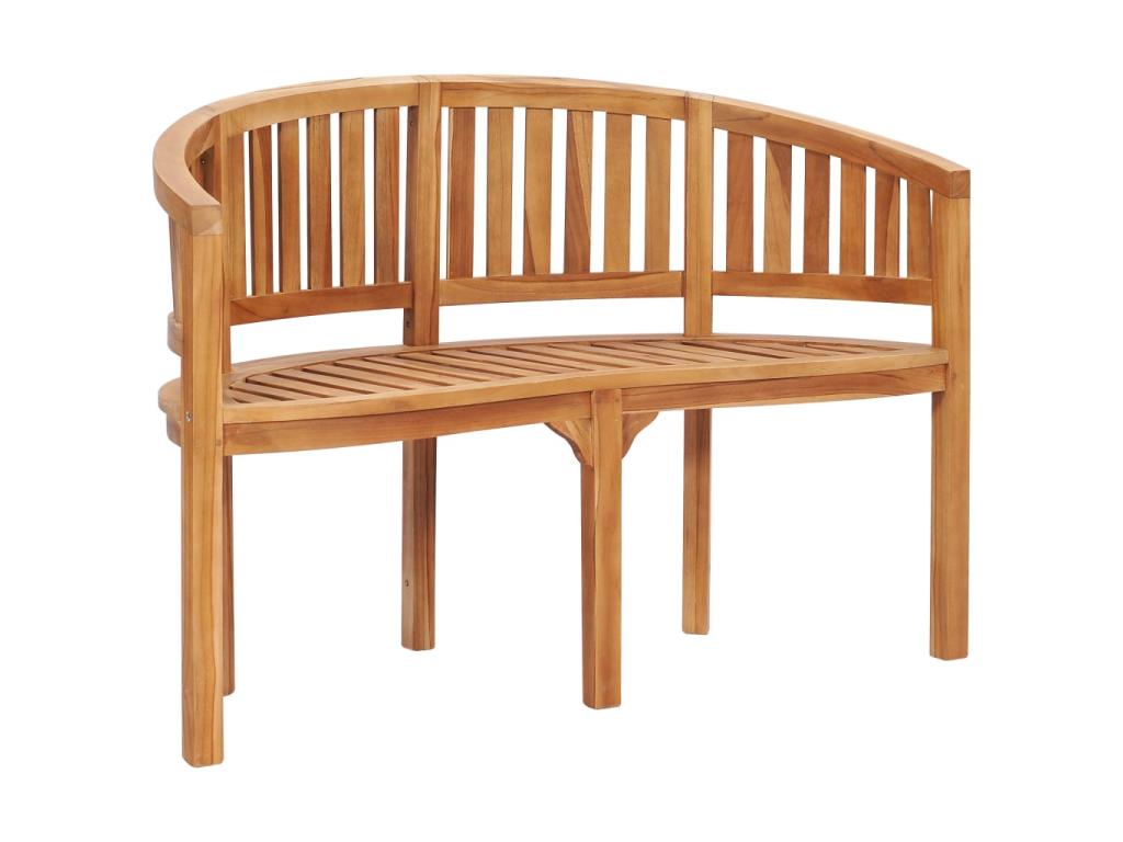 Salon de jardin 3 pcs en forme de banane Bois de teck solide VLGH15282
