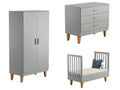 Chambre complète lit bébé évolutif - commode à langer - armoire Boislis Gris RSKZ26055