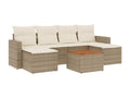 Salon de jardin avec coussins 7 pcs beige résine tressée GBWF75314