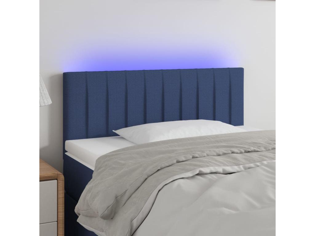 Tête de lit à LED Bleu 100x5x78/88 cm Tissu TJRG83325