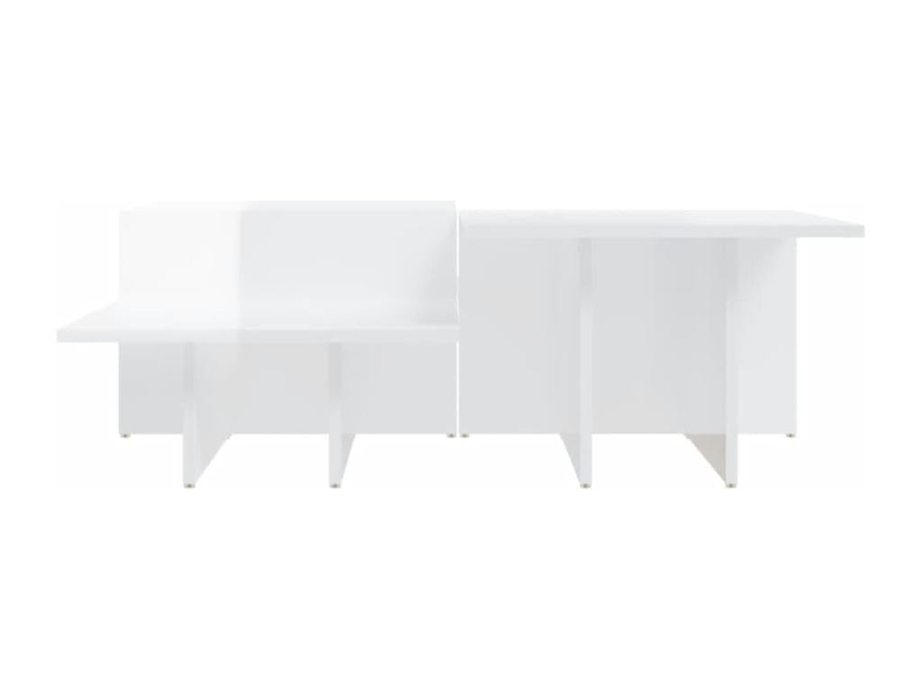 Tables basses 2 pcs blanc brillant bois d'ingénierie RXFG87734