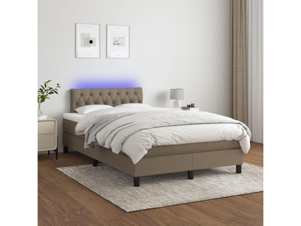Sommier tapissier avec matelas et LED Mobenze 120x200 cm Tissu KOMN36783