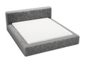 Lit rembourré avec rangement - 120x200 - lit double - peluche - gris - Mobenze TJLV47142