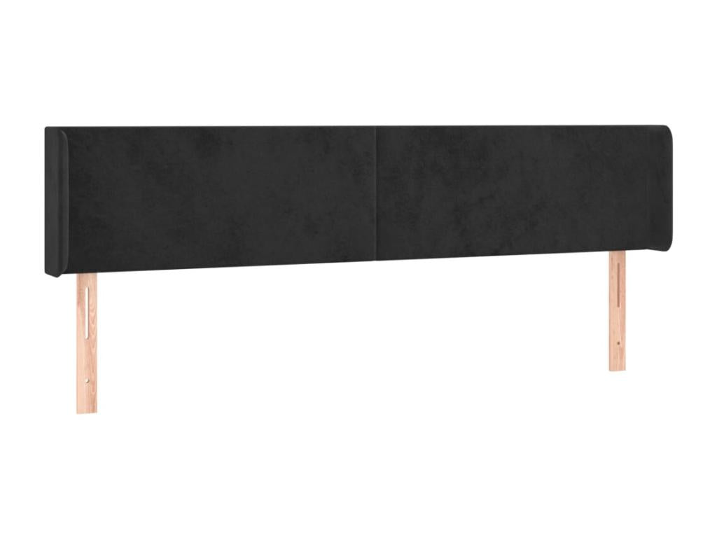 Tête de lit avec oreilles Noir 203x16x78/88 cm Mobenze BIUK01053