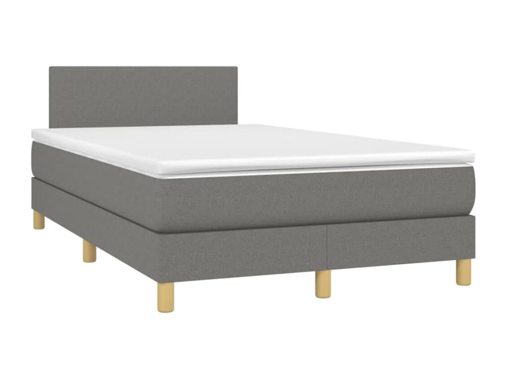 Sommier à Mobenze de lit avec matelas gris foncé 120x190cm tissu XPFN28964