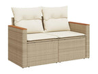 Salon de jardin avec coussins 8 pièces beige résine tressée OHZY45032