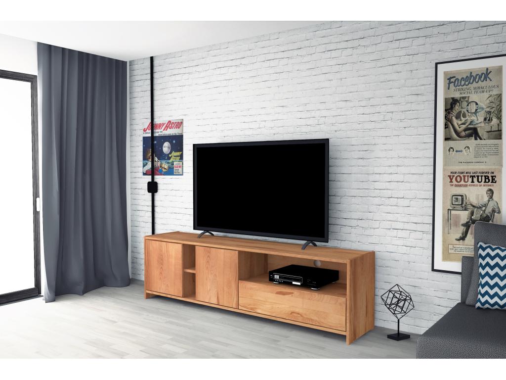 Mobenze - Meuble TV en cœur de hêtre finition à l'huile naturelle GAJX08514