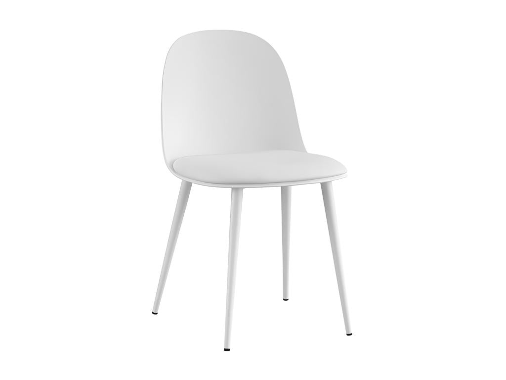 Chaise 'Mobenze' Coussin PU Blanc dimension H81 x L51 x P44 idéal pour votre cuisine ou salle à manger MGVS26407