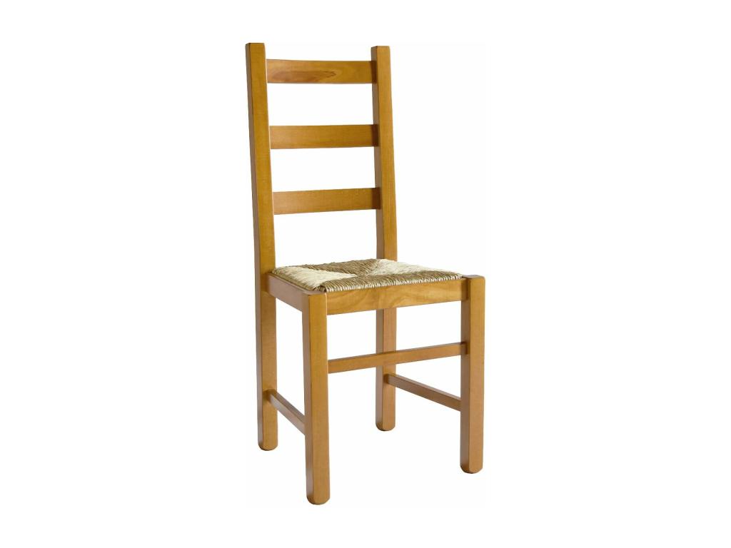 Boislis - Lot de 6 Chaises Teinté Chêne et Assises en Paille BVAV67294