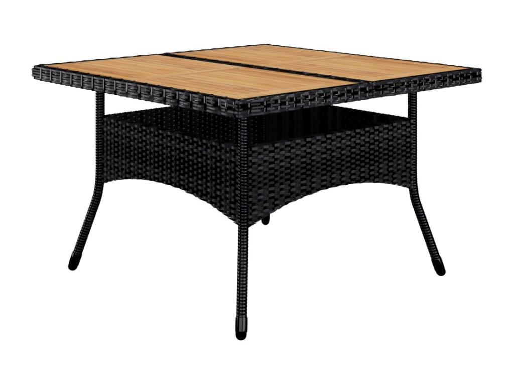 Ensemble à manger de jardin 9 pcs Résine tressée et Mobenze Noir CUGF83552