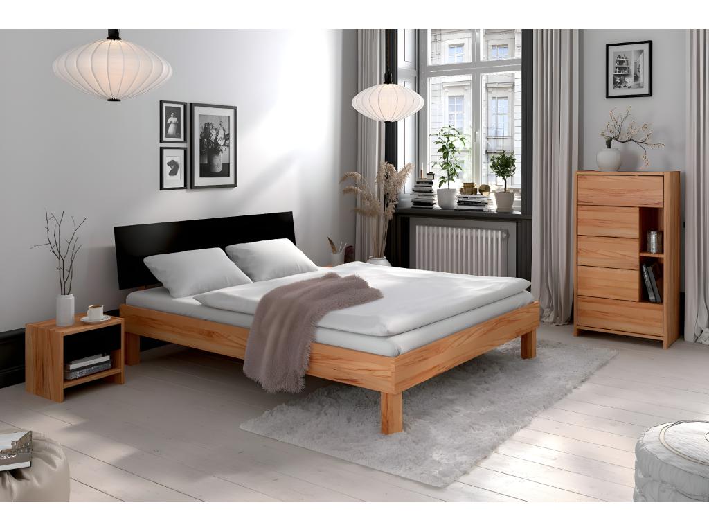 Mobenze - Lit avec tête de lit en Mobenze 200x200 en cœur de hêtre finition à l'huile naturelle XWTF69410