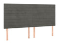 Tête de lit 4 pièces Gris foncé 100x5x78/88 cm Velours EHWA24421
