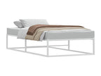 Cadre de lit sans matelas blanc 90x200 cm métal WTUE62170