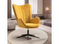 Fauteuil Mobenze Chaise Pivotant pour Bureau Salon Chambre avec Un revêtement en Tissu des Accoudoirs Rembourés Métal Jaune 68x87x99cm OKPX25679