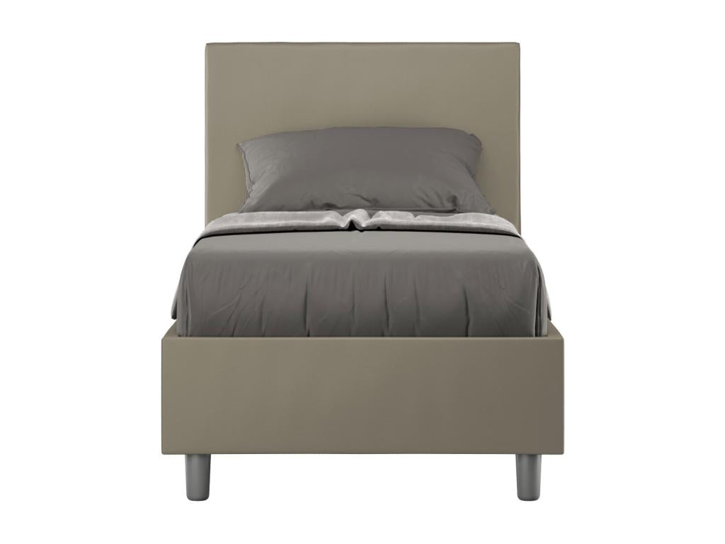 Lit rembourré en simili cuir Boislis cappuccino sans sommier 80x210 QPZR29285