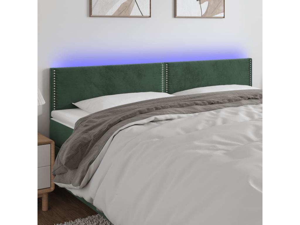 Tête de lit à LED Vert foncé 160x5x78/88 cm Mobenze BIXX35081