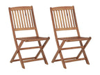 Chaises pliables d'extérieur 2 pièces Bois d'Luxameub solide LWKY43628