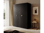 Armoire 3 portes avec deux tringles - 150 cm - noir - Mobenze IHFT83599