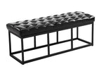 Banquette - Similicuir / Métal noir mat - Noir - Mobenze LLUZ46375