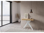 Console extensible 90x40/300 cm Mobenze chêne nature pieds blancs ZAKR20199