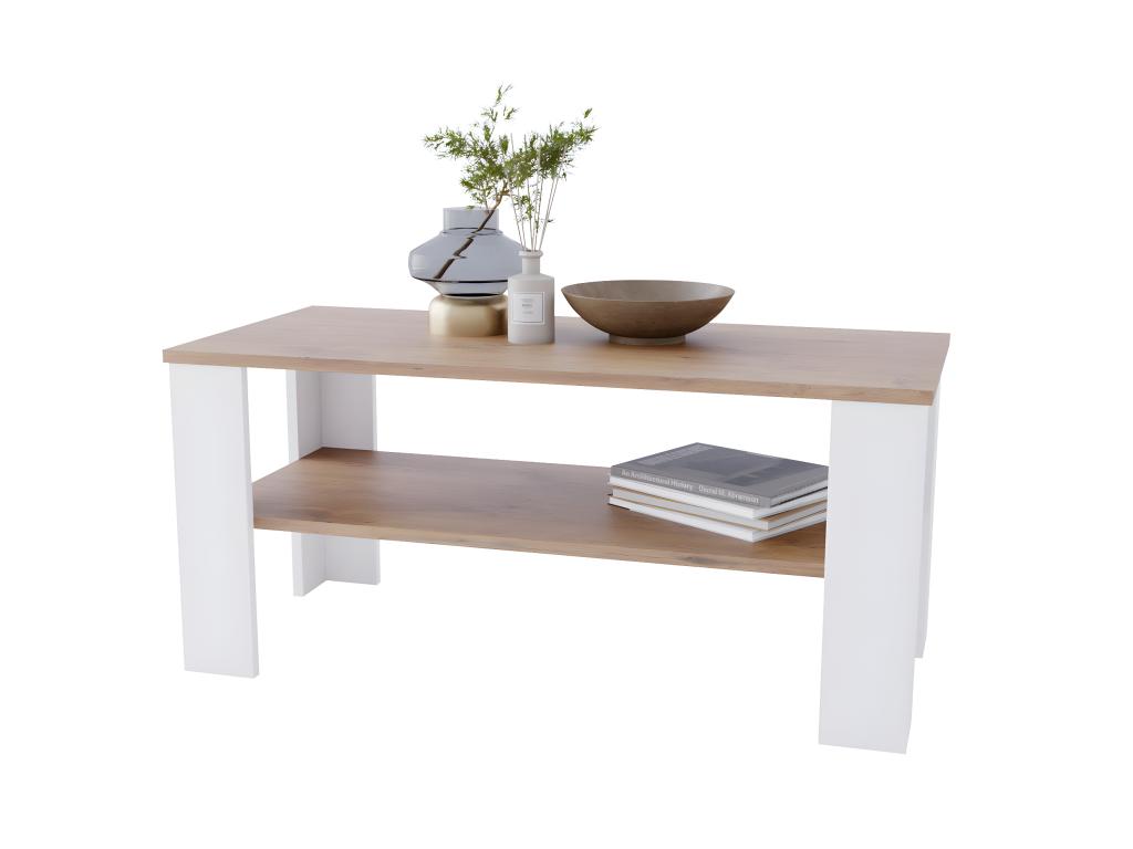 Table basse Boislis 110 Retro Chêne / Blanc YGGJ19473