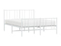 Cadre de lit métal avec tête de lit/pied de lit blanc 150x200cm GNDH86784
