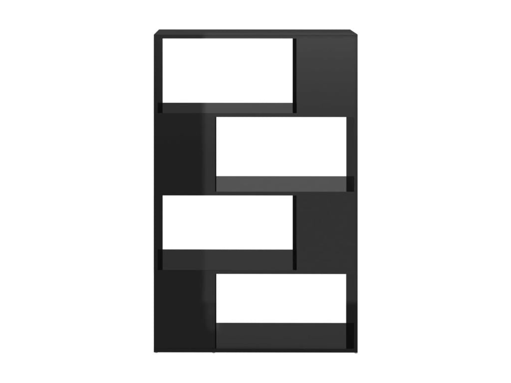 Bibliothèque/Séparateur de pièce Noir brillant 80x24x124.5 cm MMIB81542
