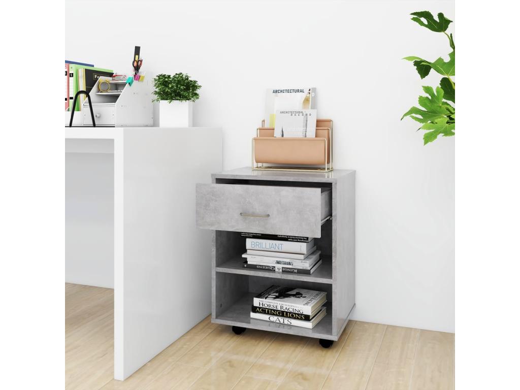 Armoire à Boislis Gris béton 46x36x59 cm Bois d'ingénierie TOTT56215