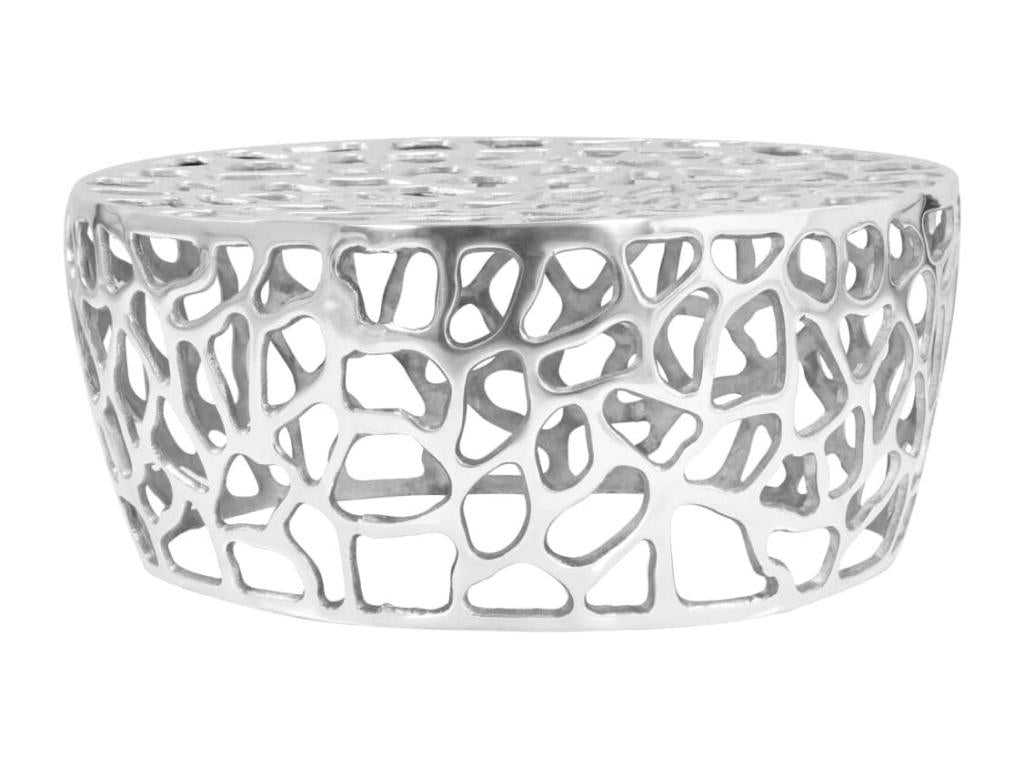 Table basse Aluminium moulé 70x30 cm Argenté QYVH30603