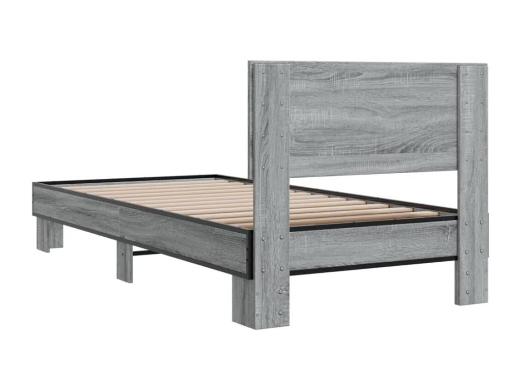 Cadre de lit Mobenze gris 90x190 Mobenze d'ingénierie et métal RTIQ70510