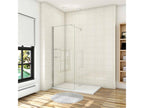 Paroi de douche à l'italienne 70x190cm avec étagères et barre de fixation 90cm récupérable en verre anticalcaire 8mm QRPK96908