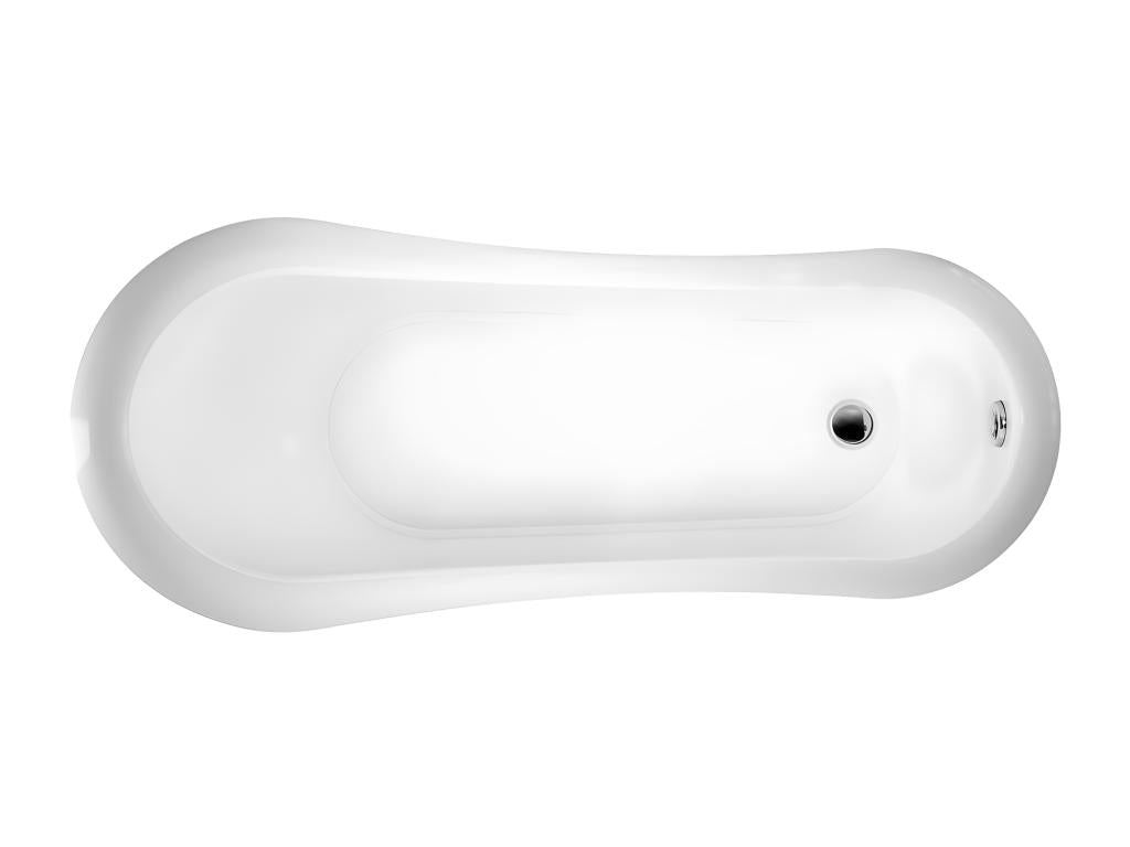 Baignoire ancienne rétro sur pieds Mobenze Blanche 155 cm Pieds d'Aigle Blancs DFJP16705