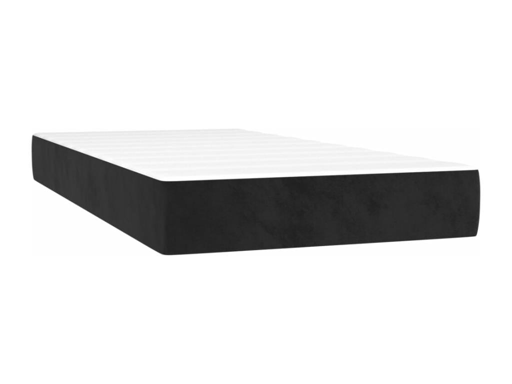 Lit à sommier tapissier avec matelas Noir 100x200 cm Velours MUTW61130