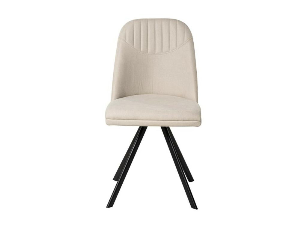 Chaise pivotante Boislis à 180º en tissu avec pieds en métal noir – Design contemporain-Couleur Beige clair IQMI76023