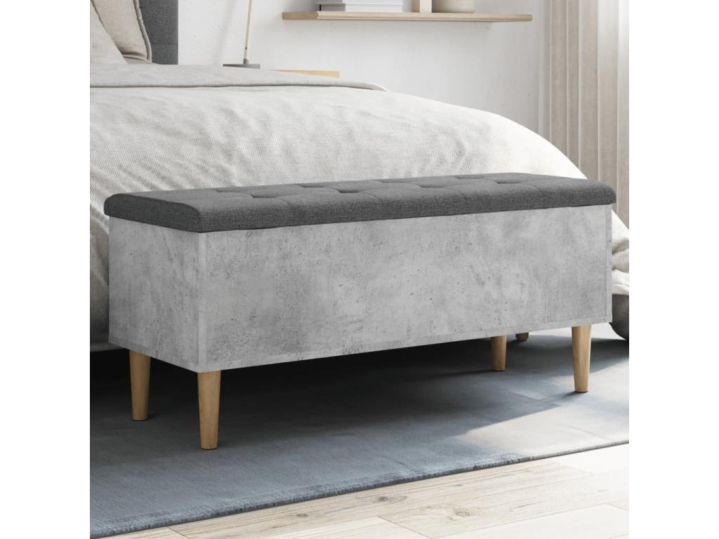 Banc de rangement gris béton 102x42x46 Mobenze d'ingénierie HQTV45926