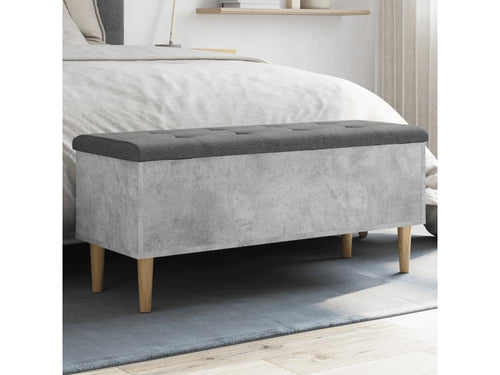 Banc de rangement gris béton 102x42x46 Mobenze d'ingénierie HQTV45926