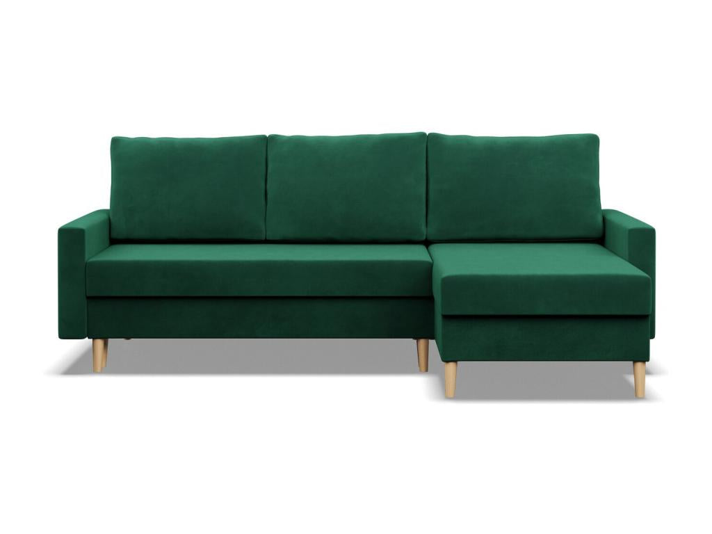 Canapé d'angle avec fonction couchage Coussin réversible Vert MYYG42650