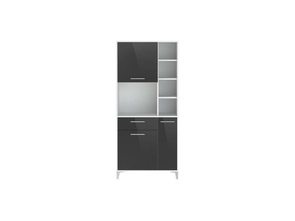 Mobenze Buffet de cuisine L 80 cm - Gris brillant QUYF13013